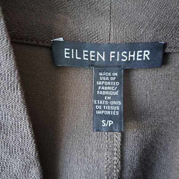 EILEEN FISHER Rye Kimono Jacket Size Small Stretch Crepe Gray-Brown - Picture 6 of 9